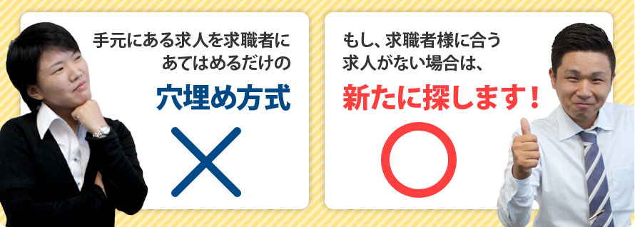 今ある仕事にあてはめる穴埋め方式ではなく、合うお仕事がなければ新たに探します